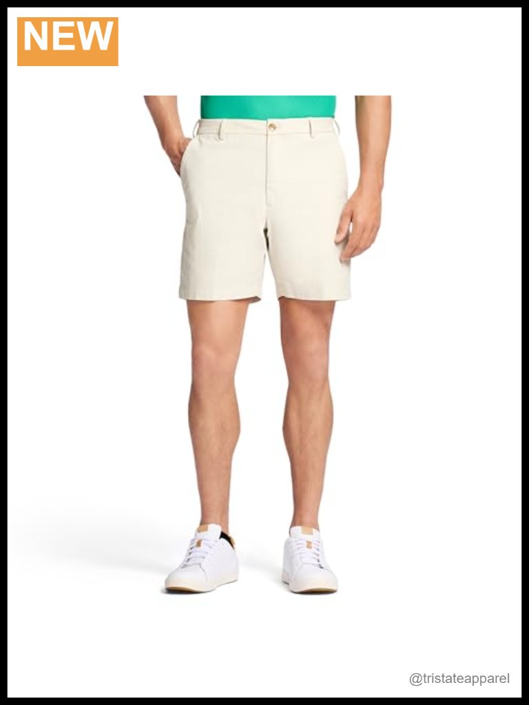 Men's Stretch Chino Shorts - Flat Front 7" Inseam Classic Fit